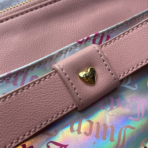 Juicy couture peek a bow Crossbody pink holo logo NEW - Picture 14 of 16